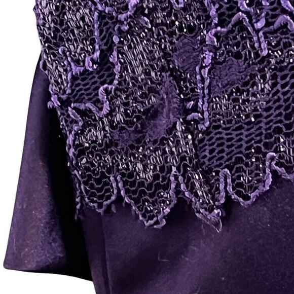 Roberta Dark Purple Womens Vintage Lace Satin Keyhole Formal Dress 90s Y2K 5/ 6 - Picture 4 of 16